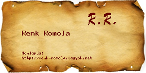 Renk Romola névjegykártya